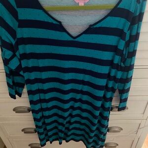 Lilly Pulitzer Teal and Navy Striped Dress